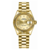 Lady-Datejust Massief 18k Geelgoud Dameshorloge 28 mm