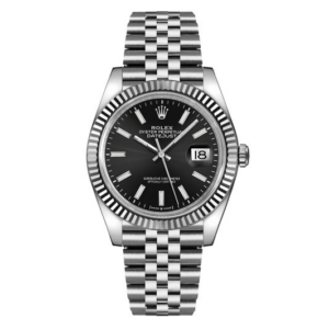 Datejust met zwarte wijzerplaat en Jubilee-band, 36 mm